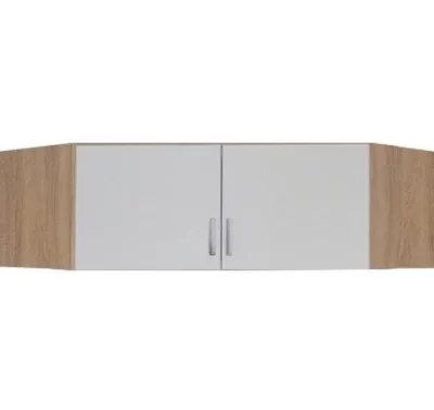 Rohový skříňový nástavec Bremen v dub sonoma a bílé barvě