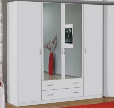 Šatní skříň Case v bílé barvě, šířka 181 cm