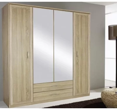 Šatní skříň Torrent s zrcadlem v dekoru dub sonoma