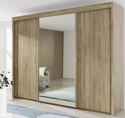 Šatní skříň Imperial s dubovým dekorem a zrcadlem