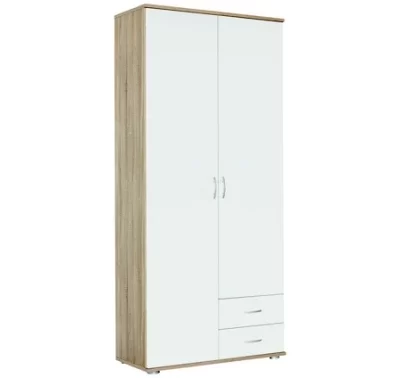 Šatní skříň 2-dveřová Twin dub sonoma/bílá