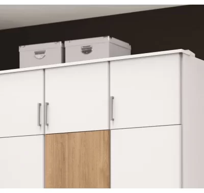 Bílý skříňový nástavec Click, 135 cm, 3 dveře
