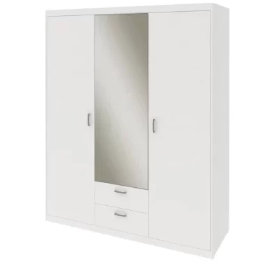 Bílá šatní skříň Mega 141 pro moderní interiér.