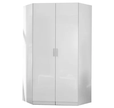 Rohová skříň Celle AN925-3126 v bílém lesklém provedení