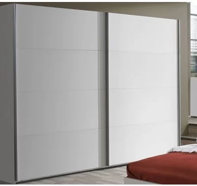 Bílá šatní skříň Easy Plus s posuvnými dveřmi
