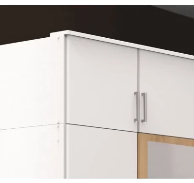 Bílý skříňový nástavec Click, 91 cm, 2-dveřový