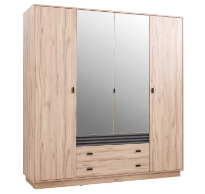 Šatní skříň Almo s otočnými dveřmi a zrcadly