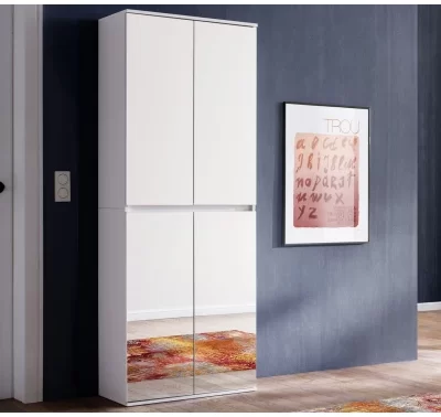 Zrcadlová skříň s policemi v bílé barvě, 74 cm