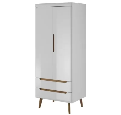 Šatní skříň Nordi, dub riviera a bílá lesk