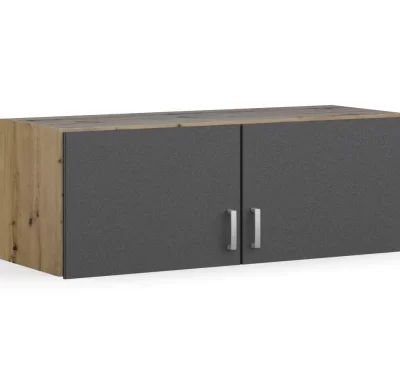 Skříňový nástavec Bremen v dub artisan a tmavě šedý