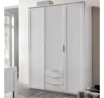 Bílá šatní skříň Nadja o šířce 135 cm