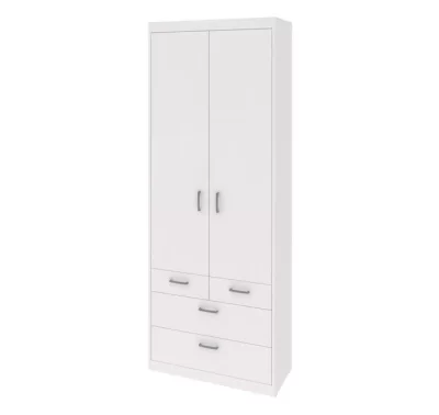 Bílá skříň se zásuvkami Mega 76, univerzální a variabilní