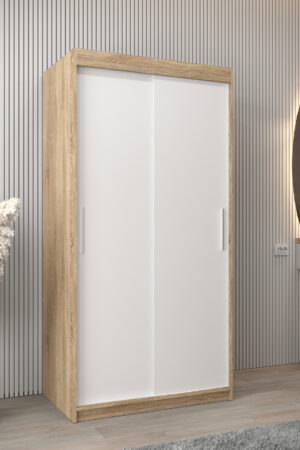 Šatní skříň Abi T0 s posuvnými dveřmi v dubu Sonoma