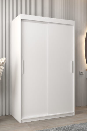 Šatní skříň Abi T0 s posuvnými dveřmi v bílé barvě