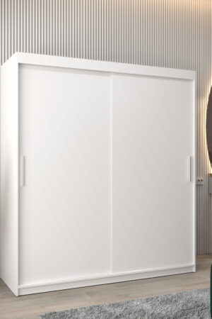 Šatní skříň Abi T0 s bílými posuvnými dveřmi