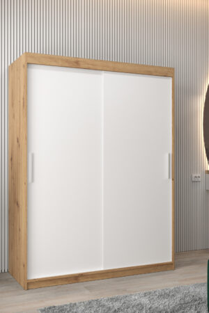 Šatní skříň Abi T0 dub artisan s bílými dveřmi