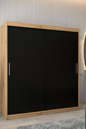 Šatní skříň Abi T0 s posuvnými dveřmi v dubu artisan