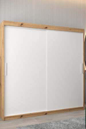 Šatní skříň Abi T0 dub artisan s bílými dveřmi