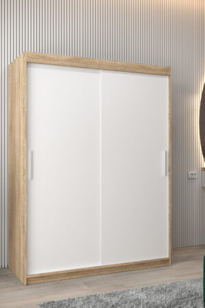 Šatní skříň Abi T0 s posuvnými dveřmi v dubu sonoma