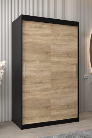 Šatní skříň Abi T0 s posuvnými dveřmi v černé barvě