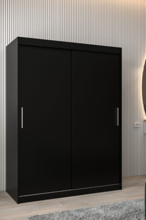 Šatní skříň Abi T0 s posuvnými dveřmi v černé barvě