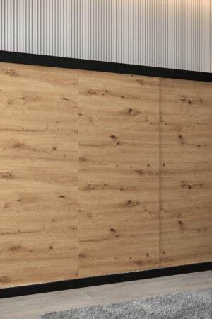 Šatní skříň Abi T0 s posuvnými dveřmi v černé barvě