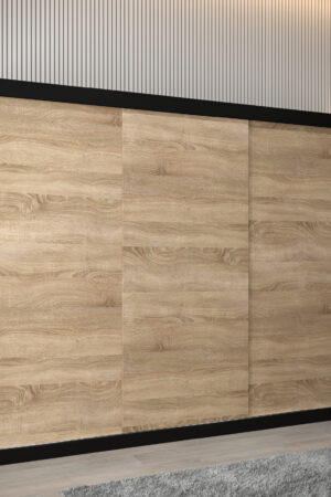 Šatní skříň Abi T0 s posuvnými dveřmi v černé barvě