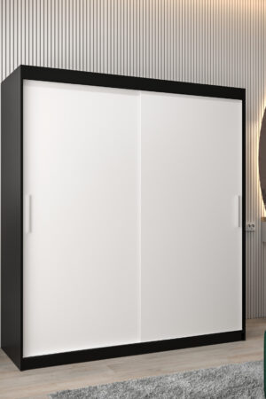 Šatní skříň Abi T0 s posuvnými dveřmi v černé barvě