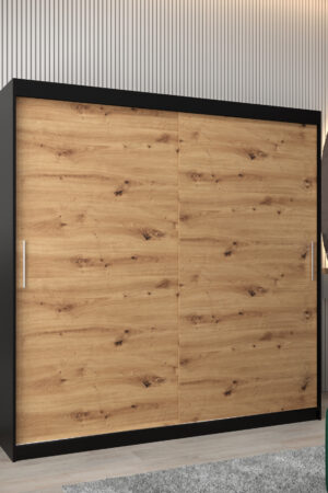 Šatní skříň Abi T0 s posuvnými dveřmi v černé barvě