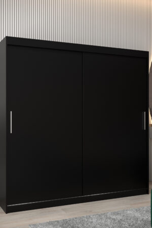 Šatní skříň Abi T0 s posuvnými dveřmi v černé barvě