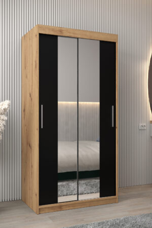 Šatní skříň Abi T1 s bílými posuvnými dveřmi