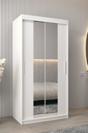 Šatní skříň Abi T1 s bílými posuvnými dveřmi