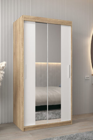 Šatní skříň Abi T1 Dub Sonoma s bílými dveřmi