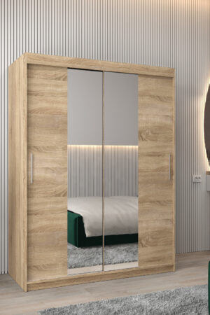 Šatní skříň Abi T1 s posuvnými dveřmi v dubu Sonoma
