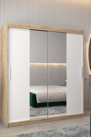 Šatní skříň Abi T1 v dubu Sonoma s bílými dveřmi