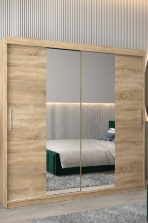 Šatní skříň Abi T1 s posuvnými dveřmi a zrcadlem