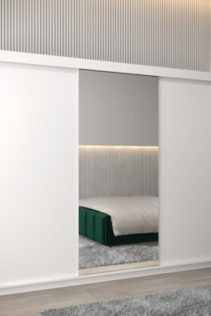 Šatní skříň Abi T1 v bílé barvě s posuvnými dveřmi