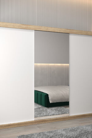 Šatní skříň Abi T1 v dubu Sonoma s bílými dveřmi