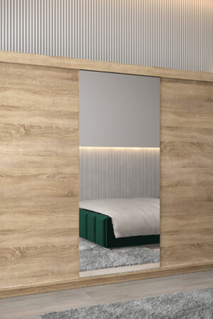 Šatní skříň Abi T1 s posuvnými dveřmi a zrcadlem