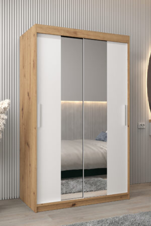 Šatní skříň Abi T1 v dekoru dub artisan s bílými dveřmi