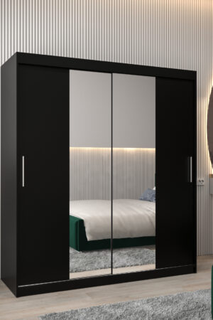 Šatní skříň Abi T1 černá 180 cm s posuvnými dveřmi