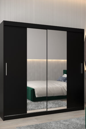 Šatní skříň Abi T1 černá s posuvnými dveřmi