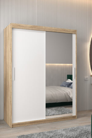 Šatní skříň Abi T2 s posuvnými dveřmi v dubu Sonoma