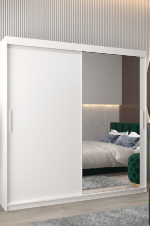 Šatní skříň Abi T2 s posuvnými dveřmi v bílé barvě