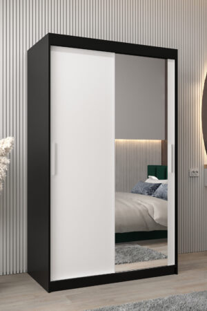 Šatní skříň Abi T2 s posuvnými dveřmi v černé barvě