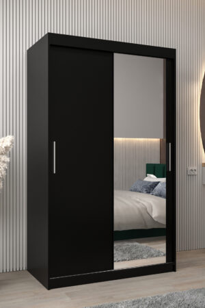 Šatní skříň Abi T2 v černé barvě, 120 cm