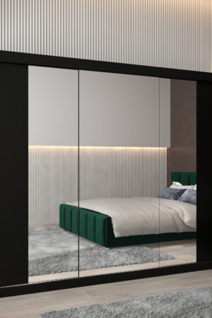 Šatní skříň Abi T2 s posuvnými dveřmi v černé barvě