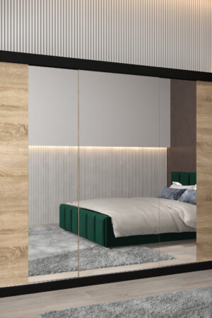 Šatní skříň Abi T2 s posuvnými dveřmi v černé barvě