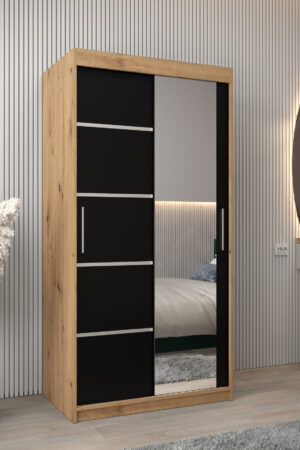 Šatní skříň Abi V2 s bílými posuvnými dveřmi