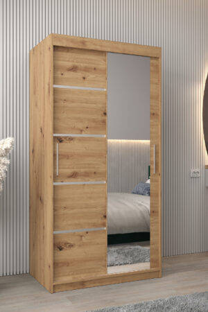 Šatní skříň Abi V2 s bílými posuvnými dveřmi